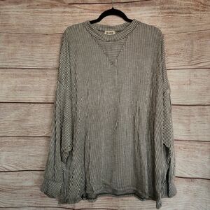 NWT Blumin Blue & White Railroad Stripe Top